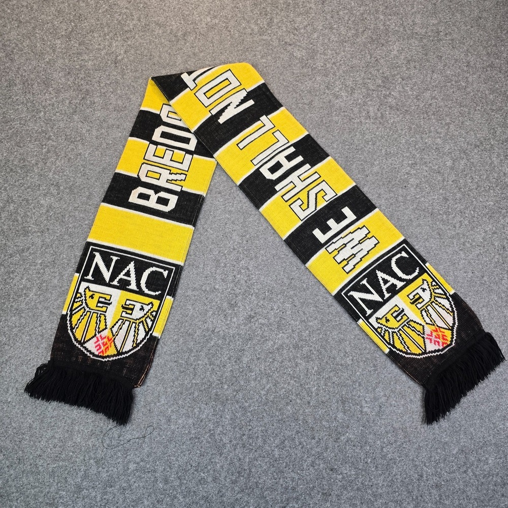 NAC Breda Football Scarf Yellow Black Soccer Fan Supporter We Shall Not Be Moved